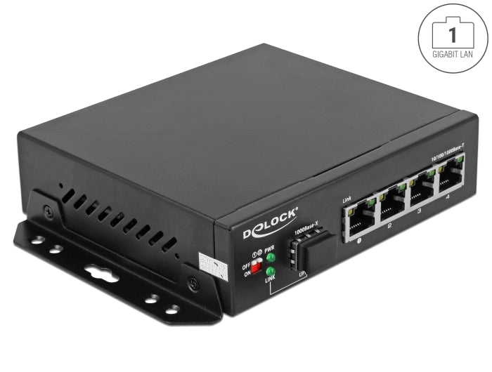 Delock 87704 Gigabit Ethernet Switch 4 Port + 1 Sfp