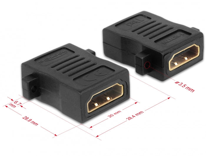 Delock 65509 Adapter Hdmi-A Female > Hdmi-A Female With Screw Hole