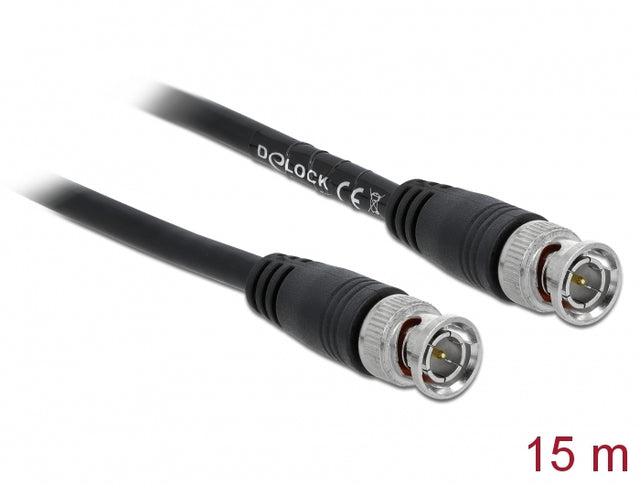 Delock 80086 Cable Bnc Male To Bnc Male 15 M