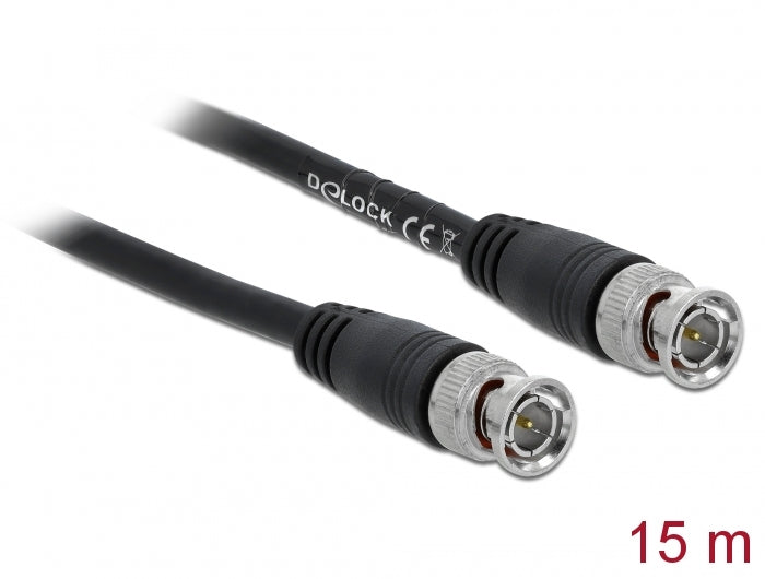 Delock 80086 Cable Bnc Male To Bnc Male 15 M