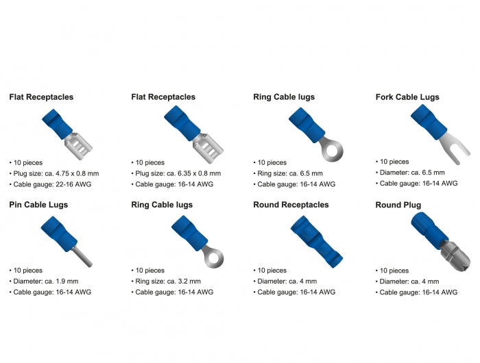 Delock 86513 Cable Connector Assortment Box 170 Pieces Coloured