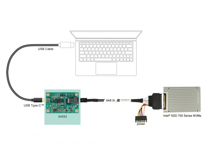 Delock 64093 Converter Usb Type-C™ To Sff-8643