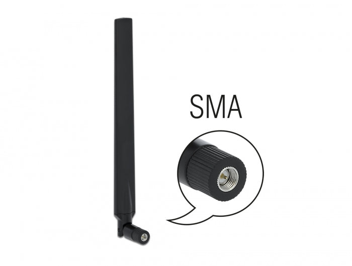 Delock 12635 Lte Antenna Sma Plug 1.9 - 2.3 Dbi Omnidirectional With Tilt Joint