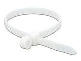 Delock 18947 Cable Tie With Fastening Eyelet L 300 X W 7.6 Mm White 10 Pieces