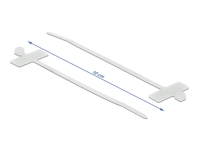 Delock 18954 Cable Tie With Label Tap L 100 X W 2.5 Mm White 10 Pieces