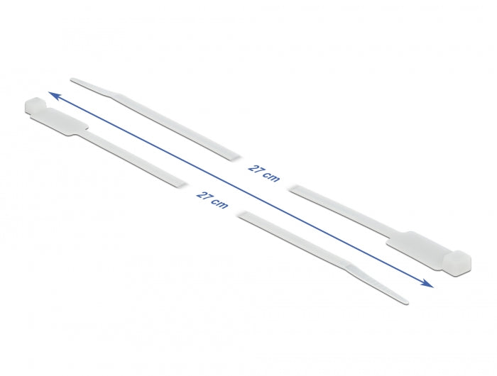 Delock 18957 Cable Tie With Label Tap L 270 X W 4.8 Mm White 10 Pieces