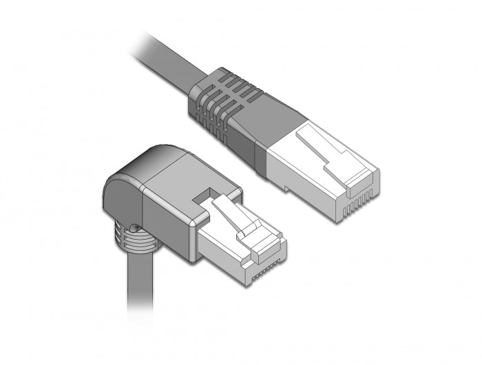 Delock 85855 Network Cable Rj45 Cat.5E Sf/Utp Downwards Angled / Straight 0.5 M