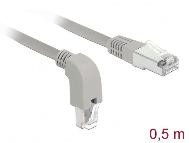 Delock 85855 Network Cable Rj45 Cat.5E Sf/Utp Downwards Angled / Straight 0.5 M