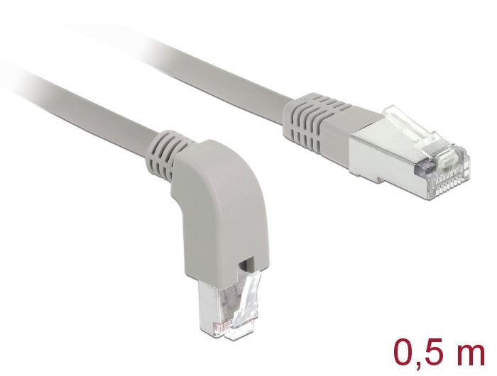 Delock 85864 Network Cable Rj45 Cat.6 S/Ftp Downwards Angled / Straight 0.5 M