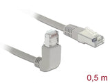 Delock 83644 Network Cable Rj45 Cat.6A S/Ftp Upwards Angled / Straight 0.5 M