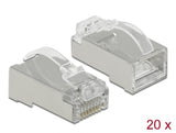 Delock 86474 Rj45 Crimp+Cut+Curve Plug Cat.6 Stp 20 Pieces