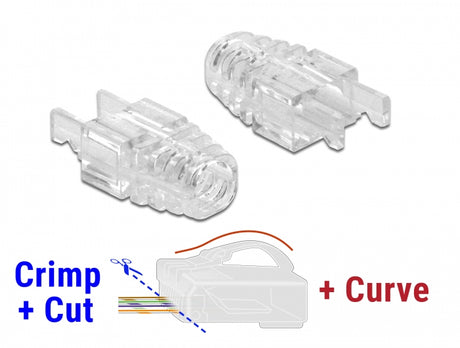 Delock 86471 Strain Relief Boot For Rj45 Crimp+Cut+Curve Plug 20 Pieces