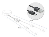 Delock 85818 Usb Retractable Cable Type-A To Micro-B Black