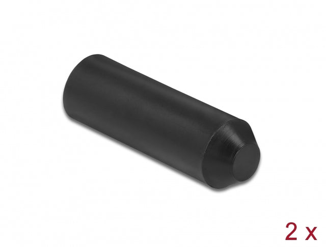 Delock 19755 End Caps With Inside Adhesive 30 X 11 Mm 2 Pieces Black