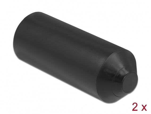 Delock 19860 End Caps With Inside Adhesive 90 X 30 Mm 2 Pieces Black