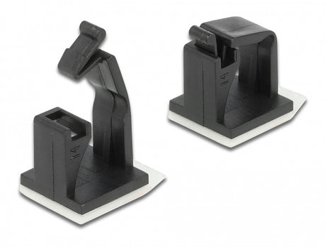 Delock 60247 Cable Holder With Locking Clip Self-Adhesive Black 10 Pieces