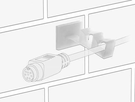 Delock 60177 Cable Holder With 2 Feed-Through Self-Adhesive Natural 10 Pieces