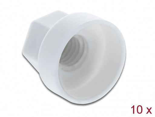 Delock 60249 Protective Cap Hexagon For Screw M6 White 10 Pieces