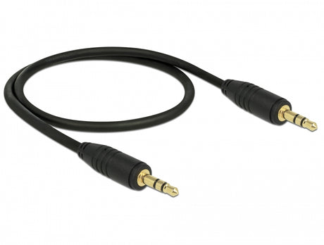 Delock 83742 Stereo Jack Cable 3.5 Mm 3 Pin Male > Male 0.5 M Black