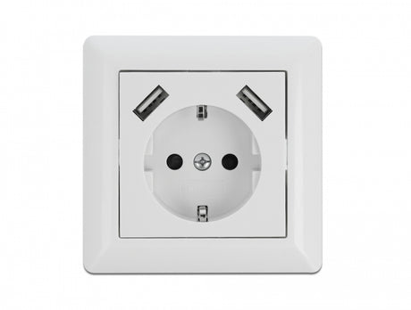 Delock 11473 Wall Socket With 2 X Usb Type-A Charging Port 2.8 A