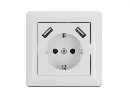 Delock 11473 Wall Socket With 2 X Usb Type-A Charging Port 2.8 A