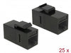 Delock 86629 Keystone Module Rj45 Jack > Rj45 Jack Cat.6 Utp Black 25 Pieces