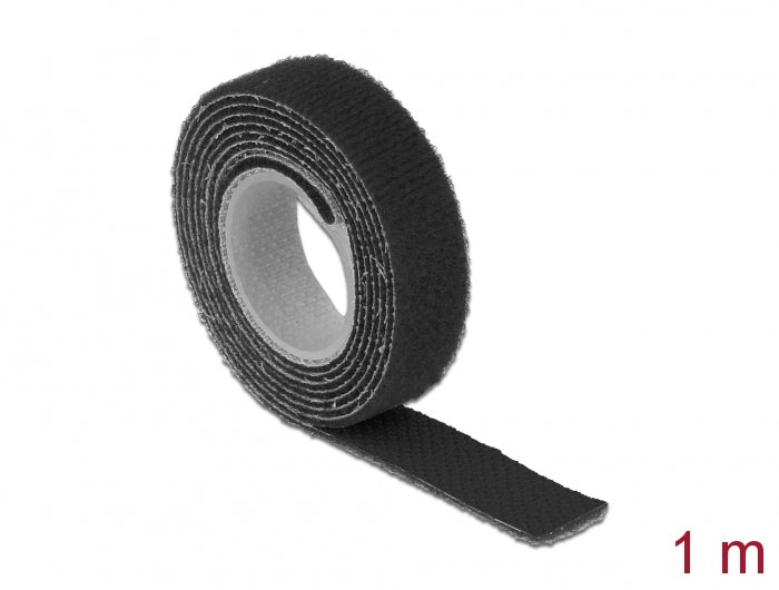 Delock 18709 Hook-And-Loop Tape On Roll L 1 M X W 13 Mm Black