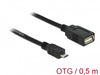 Delock 83183 Cable Usb Micro-B Male > Usb 2.0-A Female Otg 50 Cm