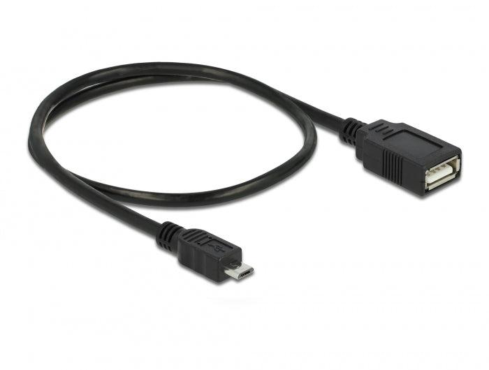 Delock 83183 Cable Usb Micro-B Male > Usb 2.0-A Female Otg 50 Cm