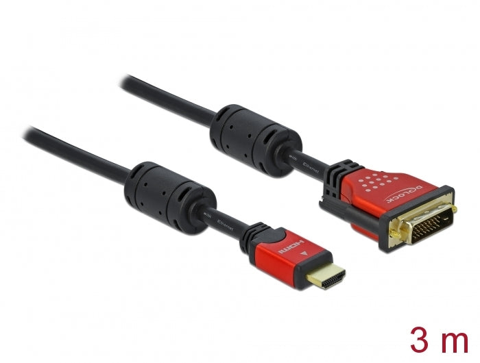 Delock 84343 Hdmi Zu Dvi 24+1 Kabel Bidirektional 3 M