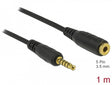 Delock 85701 Extension Cable Stereo Jack 3.5 Mm 5 Pin Male To Female 1 M Black