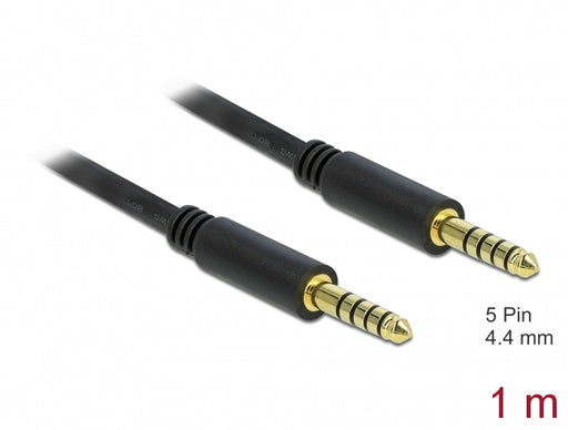 Delock 85791 Stereo Jack Cable 4.4 Mm 5 Pin Male To Male 1 M Black