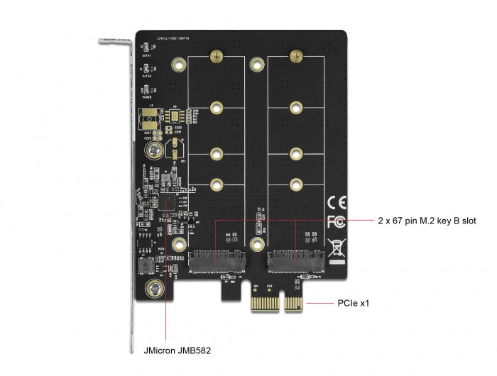 Delock 90432 Pci Express X1 Card To 2 X Internal M.2 Key B