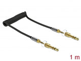 Delock 85836 Coiled Cable 3.5 Mm 3 Pin Stereo Jack Male To Stereo Jack Male