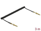 Delock 85838 Coiled Cable 3.5 Mm 3 Pin Stereo Jack Male To Stereo Jack Male