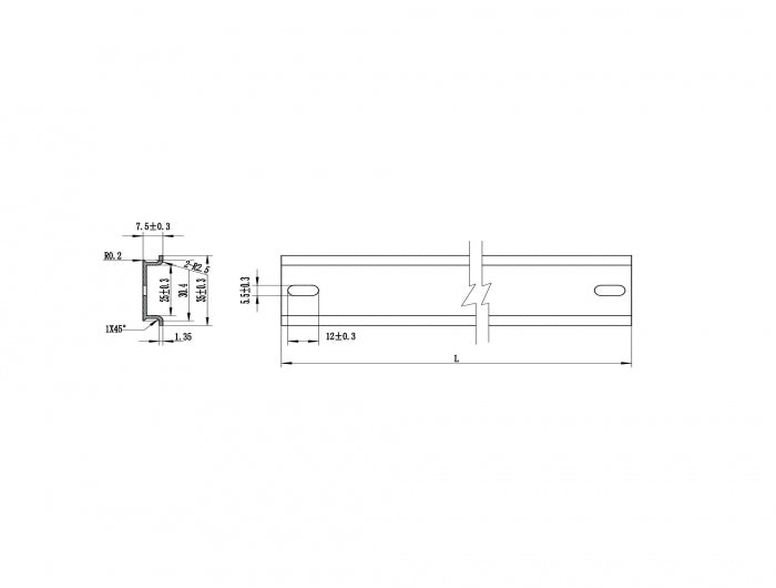 Delock 66174 Din Rail 35 X 7.5 Mm (50 Cm) Aluminium