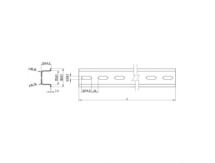 Delock 66182 Din Rail 35 X 15 Mm (25 Cm) Aluminium