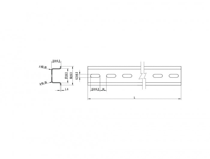 Delock 66183 Din Rail 35 X 15 Mm (50 Cm) Aluminium