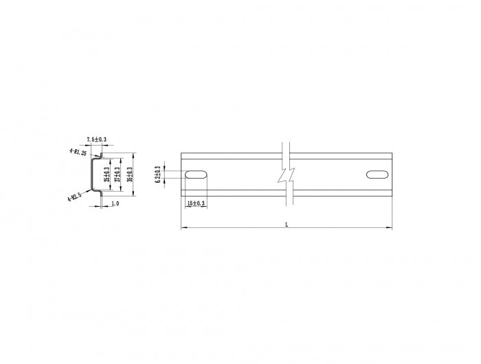 Delock 66186 Din Rail 35 X 7.5 Mm (10") Steel