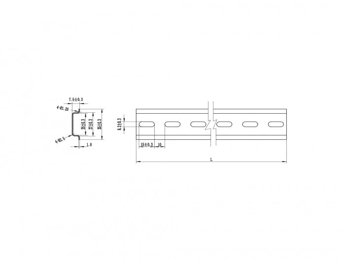 Delock 66188 Din Rail 35 X 7.5 Mm (10") Steel