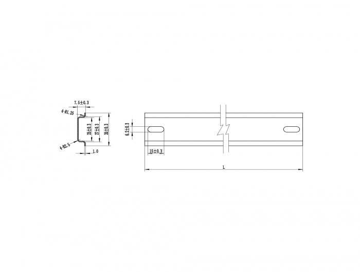 Delock 66189 Din Rail 35 X 7.5 Mm (25 Cm) Steel