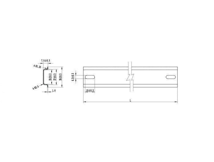 Delock 66191 Din Rail 35 X 7.5 Mm (100 Cm) Steel