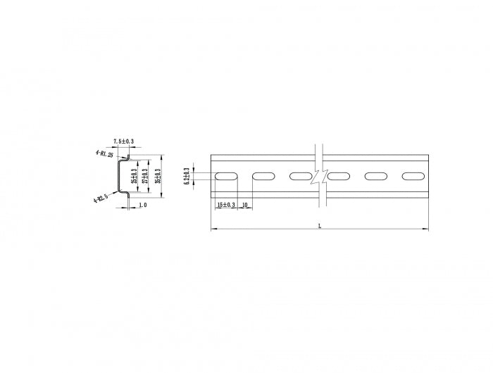 Delock 66192 Din Rail 35 X 7.5 Mm (25 Cm) Steel