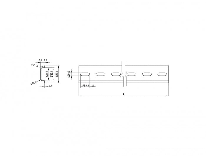 Delock 66194 Din Rail 35 X 7.5 Mm (100 Cm) Steel