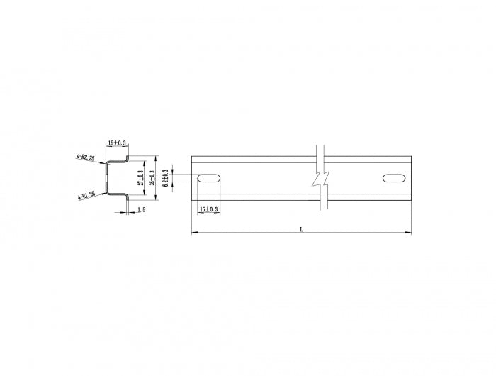 Delock 66195 Din Rail 35 X 15 Mm (25 Cm) Steel