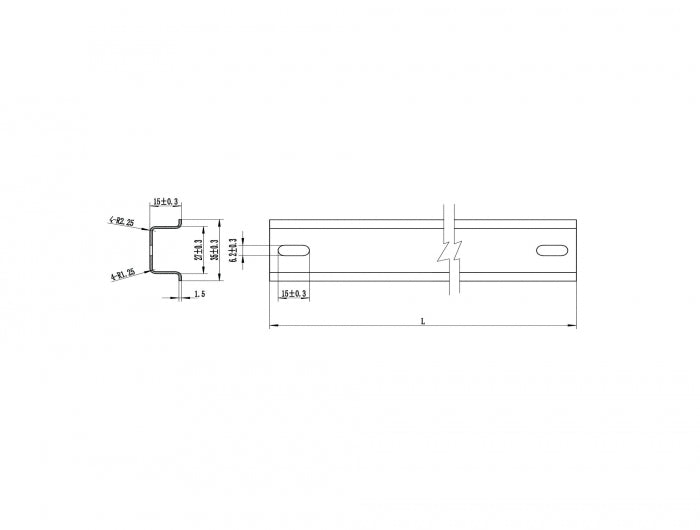 Delock 66196 Din Rail 35 X 15 Mm (50 Cm) Steel