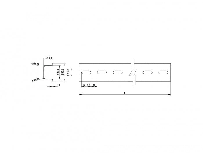 Delock 66198 Din Rail 35 X 15 Mm (25 Cm) Steel