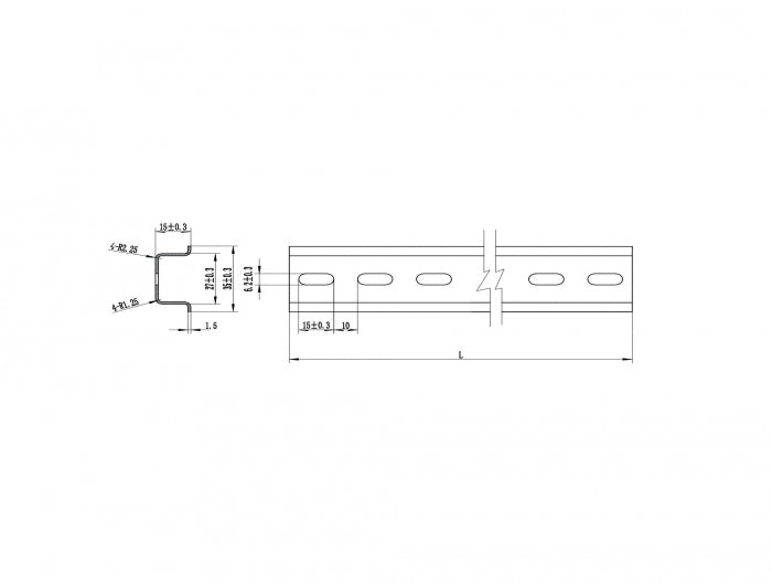 Delock 66199 Din Rail 35 X 15 Mm (50 Cm) Steel