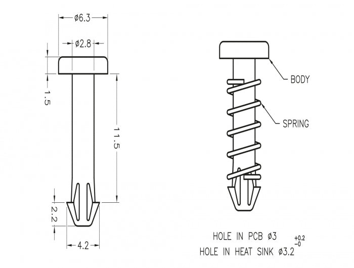 Delock 18272 Snap Rivet For Heat Sink - Set 10 Pieces White