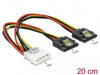 Delock 85237 Cable Power Molex 4 Pin Male > 2 X Sata 15 Pin Receptacle Metal